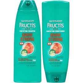 Garnier Fructis Grow Strong Shampoo and Conditioner Set, For Stronger, Healthier, Shinier Hair, 13 Fl Ounces Each