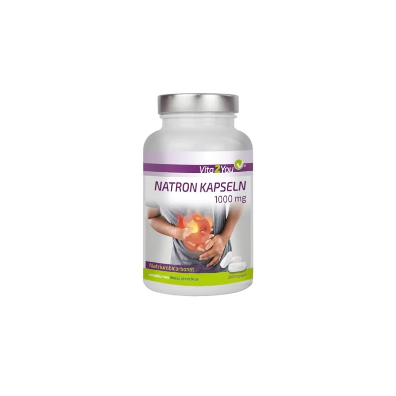Vita2You Sodium Bicarbonate Capsules 1000 mg – 200 Capsules –