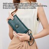RFID Blocking Leather Wallet Large Capacity Double Snap Button Women