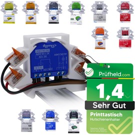 Printtastisch Shelly DIN Rail Holder without Extension for 29 Shelly Relays: Plus 1, 1 Mini Gen3, Plus 1PM, 1PM Mini Gen3, Plus 2PM, 2.5, RGBW 2, PM Gen3, DIN Rail Holder, Electrical Installation