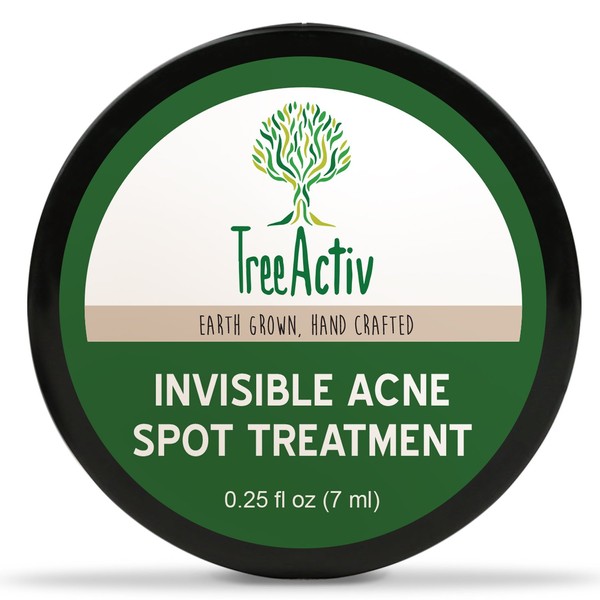 TreeActiv Invisible Acne Spot Treatment, Daytime Cystic Acne Treatment, Mess-Free Fast-Acting Formula, Works Under Makeup, Tea Tree, Peppermint Essential Oil, Lemon Essential Oil, Safe Acne Treatment For Sensitive Skin (0.25oz)