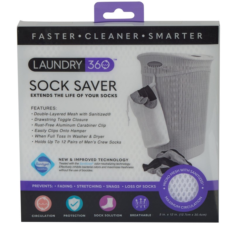 Woolite Sanitized Sock Saver Wash Bag | Prevents Fading |