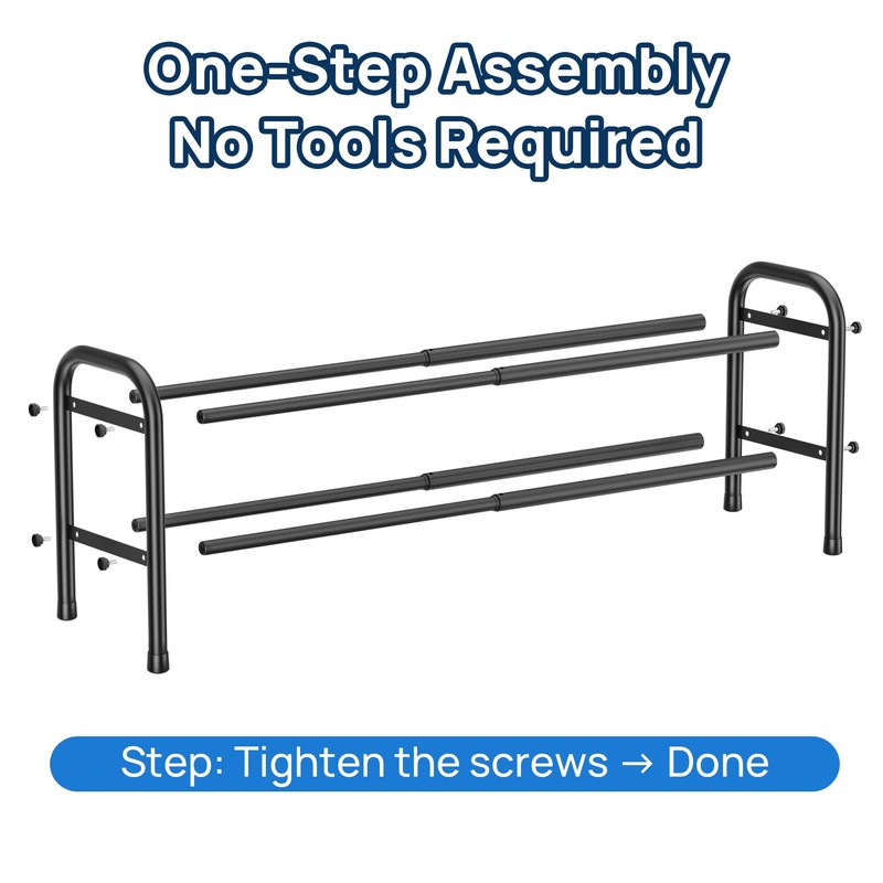 ENJOYBASICS Expandable Shoe Rack, 2 Tier Adjustable Shoe Organizer Shelf