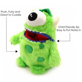 Worry Yummy Monster Children's Soft Toy - 28cm (11") Soft Cuddly Toy For Kids - Boys & Girls Anxiety, Stress & Fear Reducing Sleep Companion - Green 'Hank'