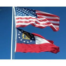 American 25 FT Aluminum Flag Pole Flagpole Kit & 3x5 US American Flag MADE USA Eagle