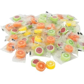 Fun Express 152 Pieces Hard Candy Fruit Slices,1 pound, individually wrapped, Watermelon, Lime, Lemon and Orange