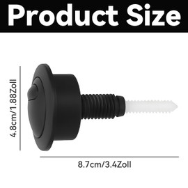 HAFRILY Toilet Flush Button Adjustable Toilet Push Button Flush Replacement, Dual Flush Toilet Push Button for Twyford Optima 49, 39-42mm(Black)