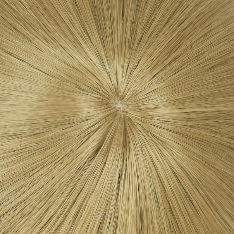 Men Short Straight Blonde Wig Bowl Cut Funny Mushroom Wig