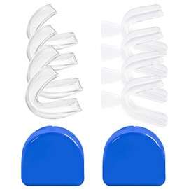 4PCS Teeth Whitening Trays Kits Mouth Guards, 4 Anti Grinding Mouth Guards and 2 Tooth Boxes, Thermoform Moldable Teeth Whitening Tray, Mouthguards for Stop Teeth Clenching Grinding Bruxism at Night