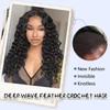 Sosihua 16 Inch 180g Deep Wave Feather Crochet Hair Pre-Looped