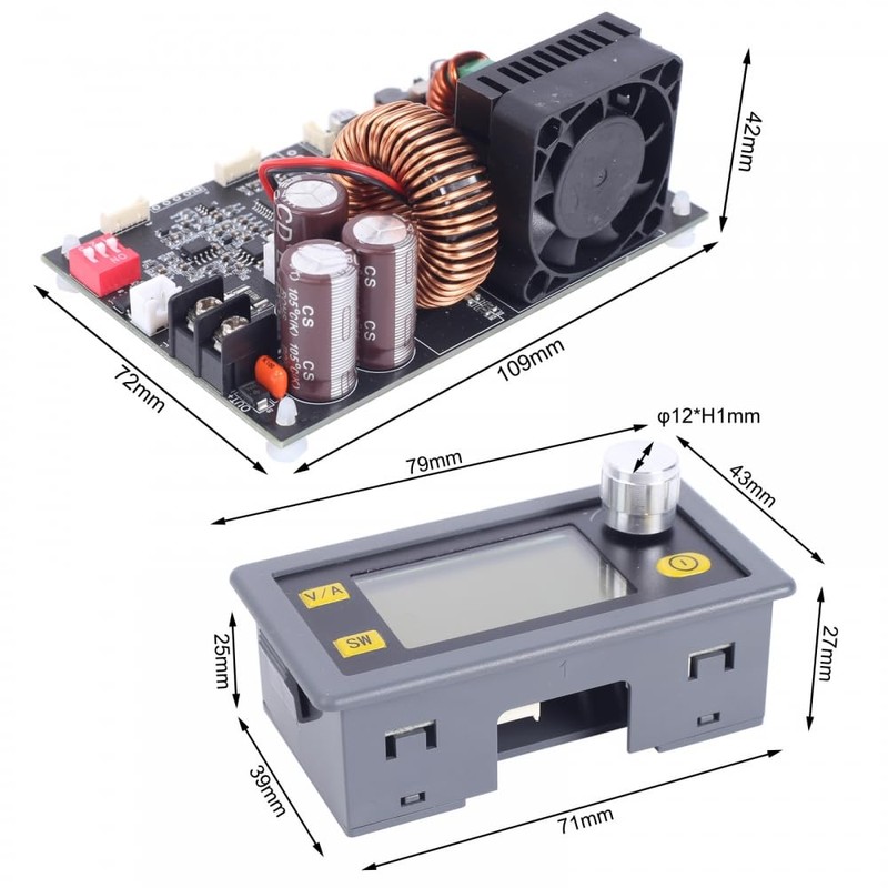 DC Buck Converter, XY-6020L 1200W DC-DC Step Down Power Supply