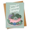 PEONYNFOX Wishing You A Succulent Birthday Card for Cactus Lovers