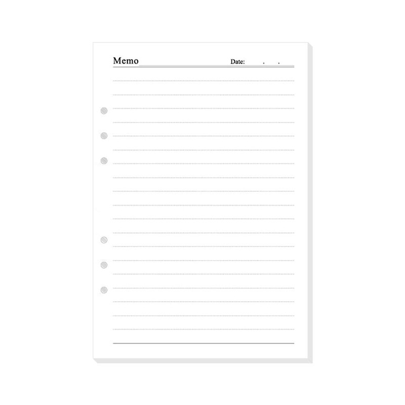 Ruled Inserts 9 Hole B5 Planner Refills Pages 9-Ring Binder