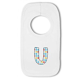 Blue Dotty Alphabet Letter U - Baby Pullover Bib