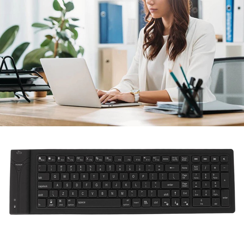 Foldable Silicone Keyboard 108 Keys Waterproof Full Sealing Design Mute