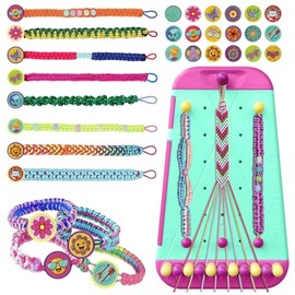 Manualidades para niños,Kit para hacer pulseras de la amistad para niñas,Kit para hacer regalos para niños,Kit de actividades de viaje para regalos de cumpleaños para niños (Verde)