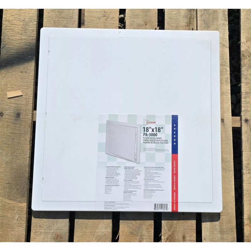 Acudor PA-3000 18"x18" White Universal Flush Access Door Plastic -shelf