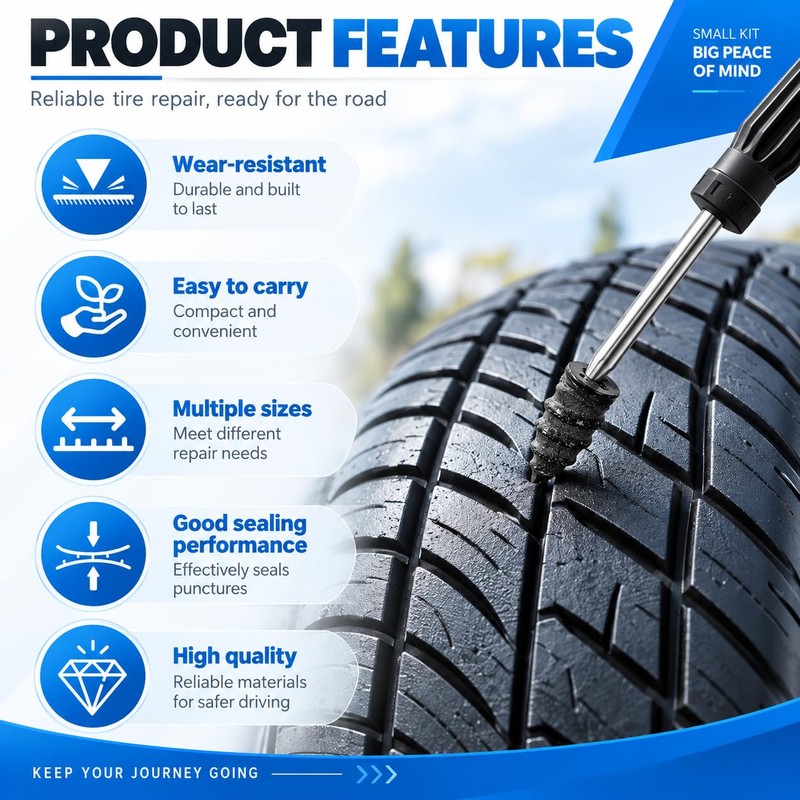 90PCS Tyre Repair Kit Rubber Nails Car Puncture Repair with