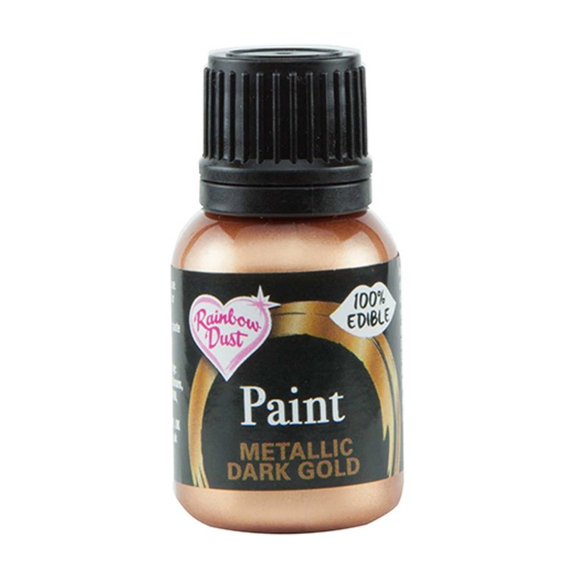 Ready-to-use Metallic Dark Gold 100% Edible Food Paint for Cake
