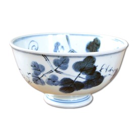 Bowl, Lightweight, Lightweight, Pottery, Stylish, Noodle Bowl, Tableware, Donburi Pot, Arita Ware, Hasami Ware, Indigo Dyed Ivy Picture, Multi-purpose Bowl, 6.5 inches (16.5 cm)