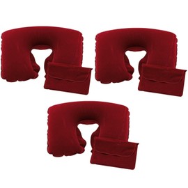 Preiswert & Gut 3 x Inflatable Travel Pillow Neck Pillow Air Cushion Camping Cushion Car Red