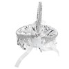 Wedding Flower Girl Basket Silver Hand Flower Basket Romantic Rhinestone