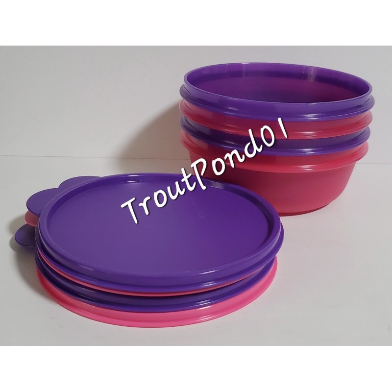 Tupperware Cereal Bowls Modular Nesting Bowl Purple and Pink 2.5