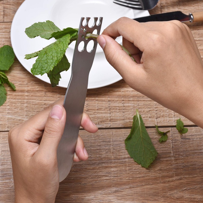 Herb Stripper, Stainless Steel herb Leaf Zip Tool for Kale,