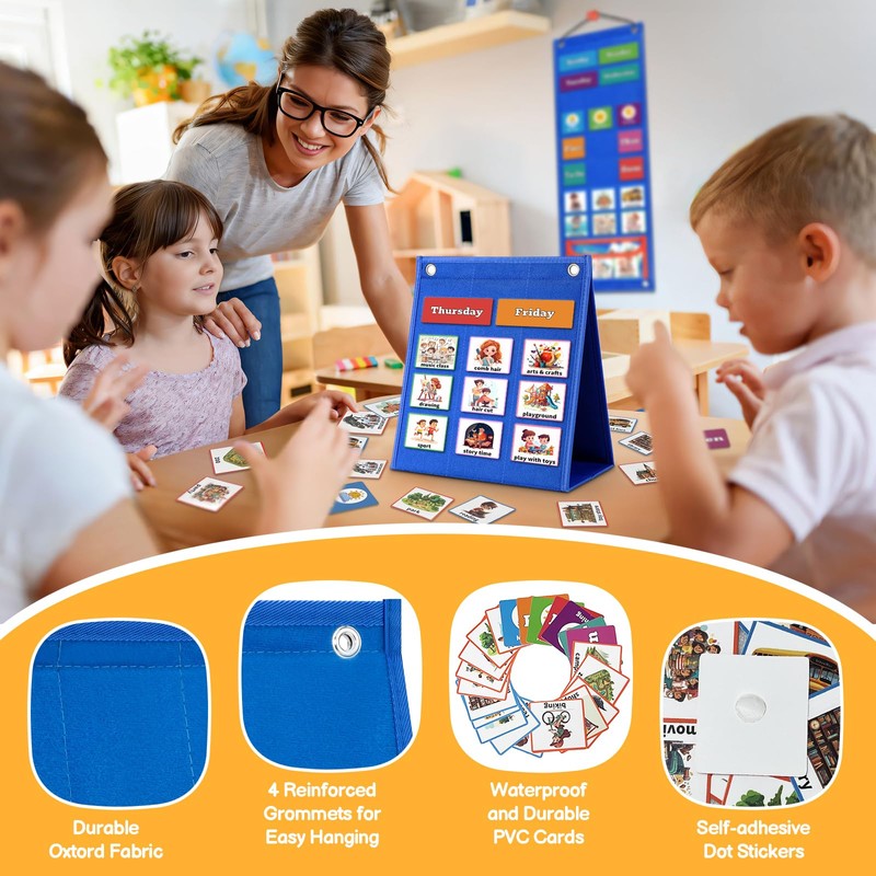 PITCOTT Visual Schedule for Kids Chore Chart，103 Daily Schedule Board
