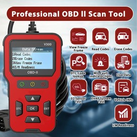 Portable EOBD Car Diagnostic Scan Tool with Full OBd2 Function, 9 Language Support, Battery Voltage Test, Live Data Stream, After 1996 Models
