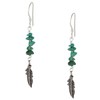 Silverly Women's 925 Sterling Silver Green Turquoise Gemstone Bead Feather