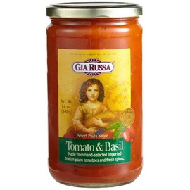 Gia Russa Tomato & Basil Pasta Sauce, 24-Ounce Glass Jars (Pack of 3)