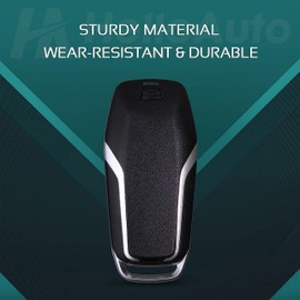 Replacement Keyless Entry Remote Smart Key Fob Shell Case Fit for Ford F150 Fusion Explorer Mustang Lincoln MKZ MKC 5 Buttons Button Pad Cover (Black, 5 Buttons)