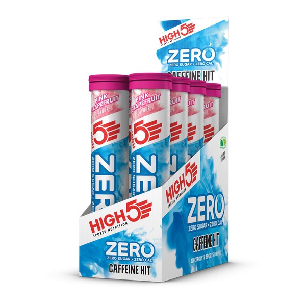 High5 Zero Electrolyte Tablets with Vitamin C and Caffeine - 8 x 20 Tubes, Grapefruit, Pack of 1