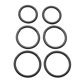 JSDDE 16G Stainless Steel Hinged Clicker Earrings Nose Clicker Ring Hoop Septum Lip Tragus Earring Cartilage Helix Piercing 8mm 10mm 12mm Black