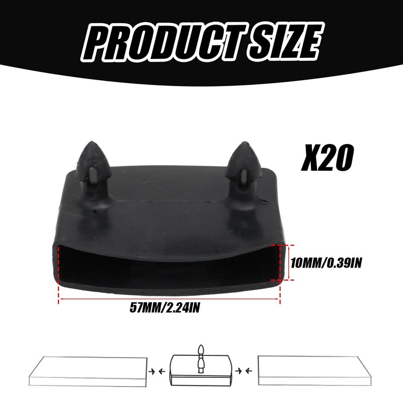 Pack of 20 Bed Slatted Frame Caps, 55 mm Brackets