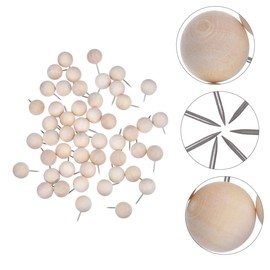 NUOBESTY 120pcs Round Wooden Push for Cork Board Multi-Function Decorative Tacks for Photos Notes and Artworks for Home Office and Classroom Use