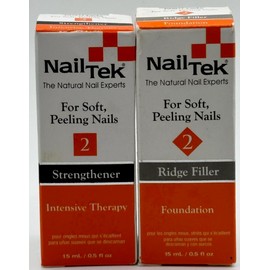 Nail Tek 2PK Nail Tek For Soft Pelling Nails Ridge Filler & Strengthener ~ 0.5 FL OZ EACH