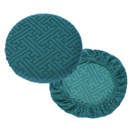 sourcing map 2Pcs Bar Stool Covers Round, 12-14" Soft Elastic Circle Stool Seat Cushion Slipcover for Home Hotel Bar Restaurant, Dark Teal