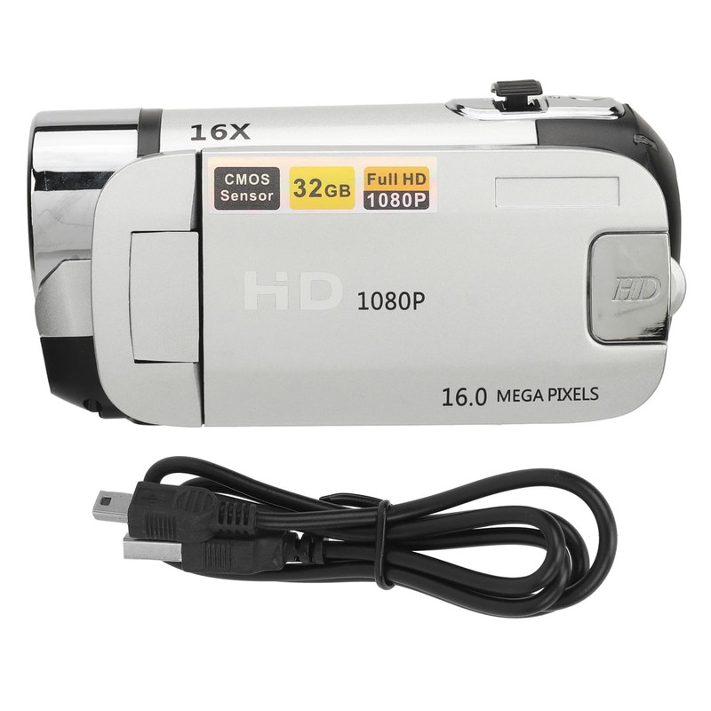 Video Camera Camcorder, 1080P 16MP Digital Camera Recorder, 2.4" Rotating