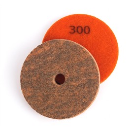 4 Inch Sponge Fiber Polishing Pads 300 Grit Buffing Wheels for Marble Granite Stone