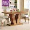 HIGREENA 47" Dining Table, Wooden Kitchen Dinner Table Heavy Duty,