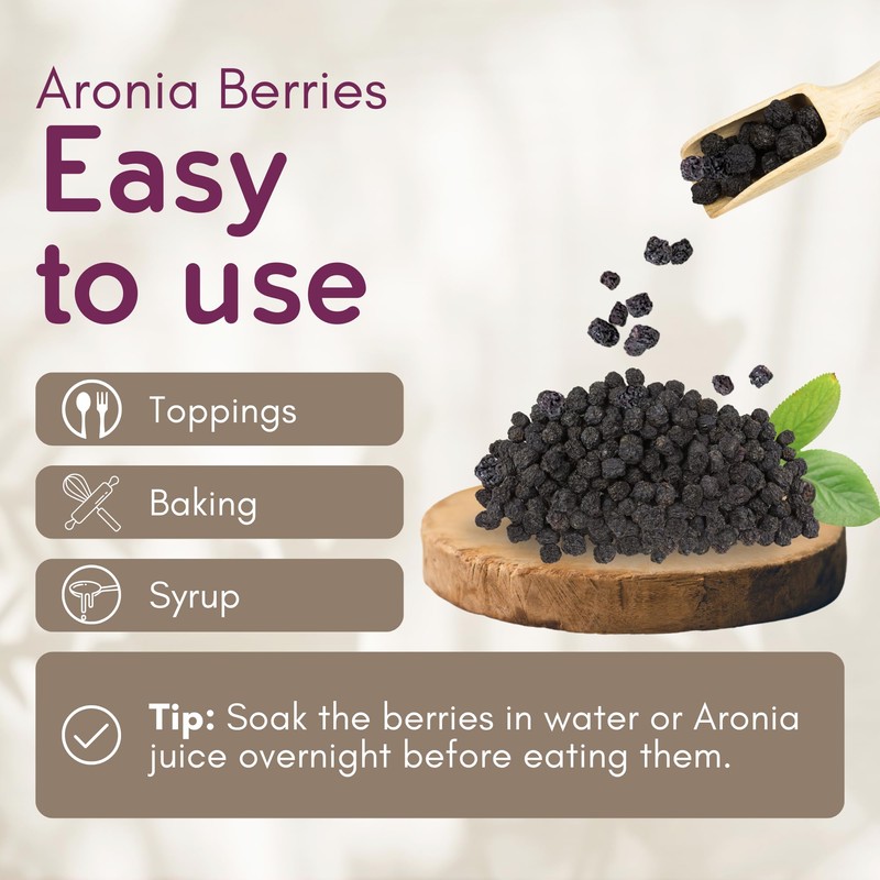 Organic Dried Aronia Berries 7.1 oz (6-Pack) – No Sugar