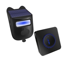 Qumox Solar-Powered Driveway Alert System - Wireless Motion Sensor Doorbell with Weatherproof Design for Home and Business Security (1 Sensor & 1 Receiver)