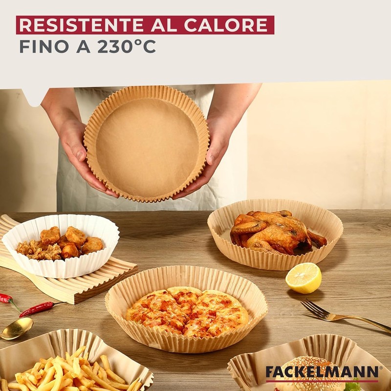 Fackelmann Vassoio di carta per friggitrice ad aria, carta per