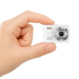 Dienspeak Mini Camera 1080P HD Video Recorder - Keychain Digital Camcorder with 64GB Card, 0.96" HD Display, Long Battery Life, Ultra-Portable Tiny Camera for Travel/Vlog/Night Shots (White)