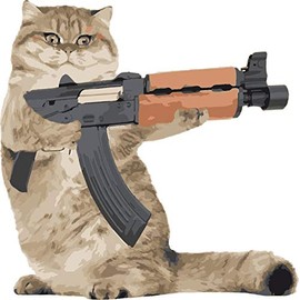 MAGNET Ak47 Kalashnikat Funny Cat Gun Magnet Decal Fridge Metal Magnet Window Vinyl 5"