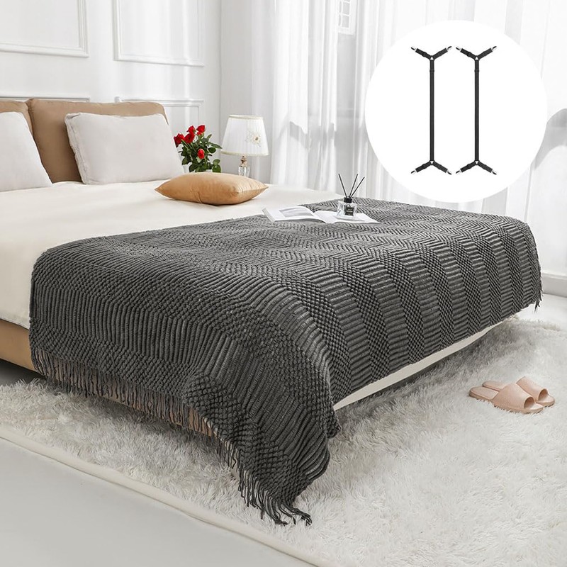 hzbaiyi 2 Pcs Bed Sheet Clips Triangle Adjustable Bed Sheet