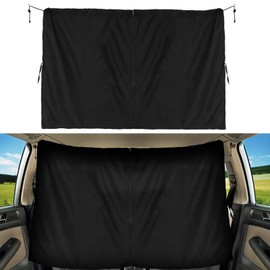 Car Divider Privacy Curtains Sun Shade Side Window Covers, Black Car Window Cover Detachable Car Seat Partition Curtain Car Camping Curtains Privacy Protection Curtains for SUV and General Vehicles