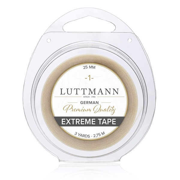 LUTTMANN® Extreme Tape - 25 mm de haute qualité extra Hold Ruban adhésif adhésif adhésif Lacefront transparent pour systèmes de cheveux, accessoires de cheveux, perruques, toupets